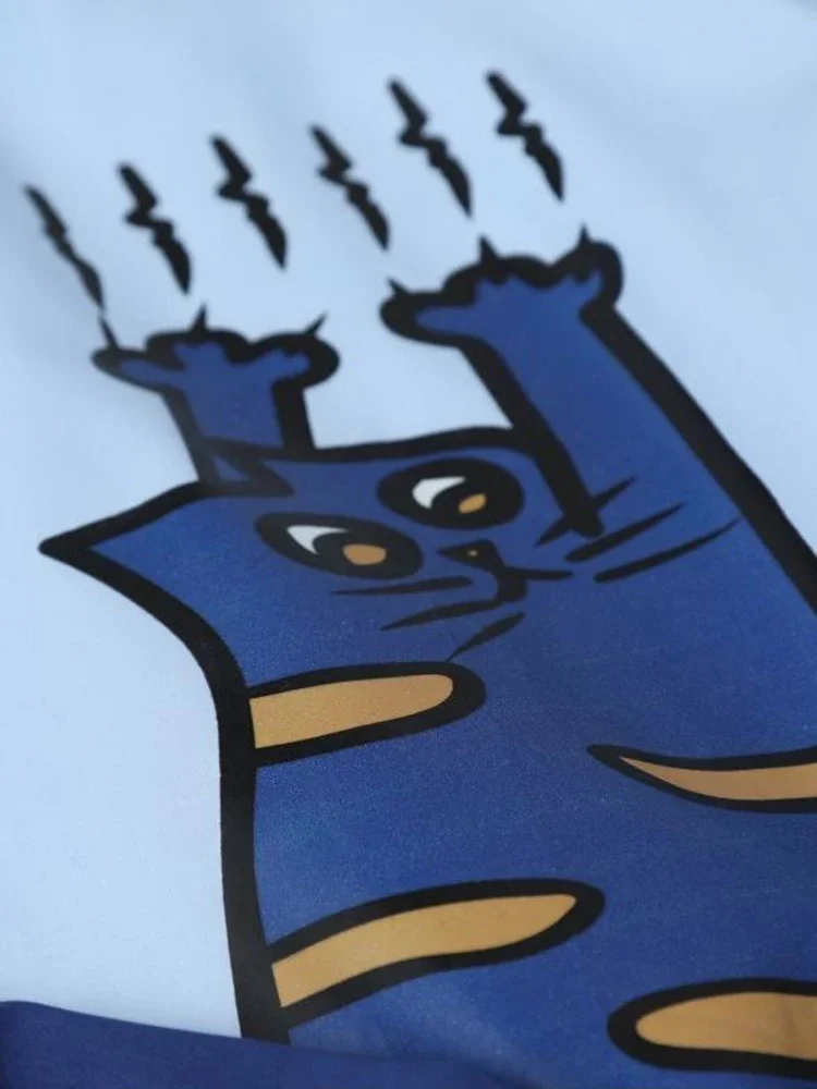 Zoki ثلاثية الأبعاد القوس لطيف قميص المرأة فضفاضة تصميم غير رسمي القط طباعة بلوزة خمر الكورية الصيف قصيرة الأكمام الإناث كل مباراة الرجعية #6