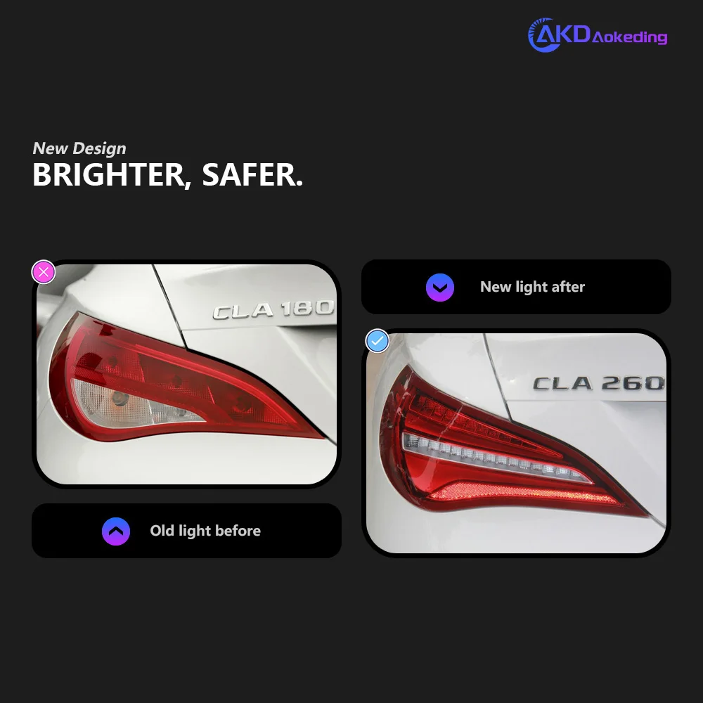 AKD Tail Lamp for BENZ W117 CLA LED Tail Light 2014-2019 CLA180 CLA220 CLA260  Rear Fog Brake Turn Signal Automotive Accessories