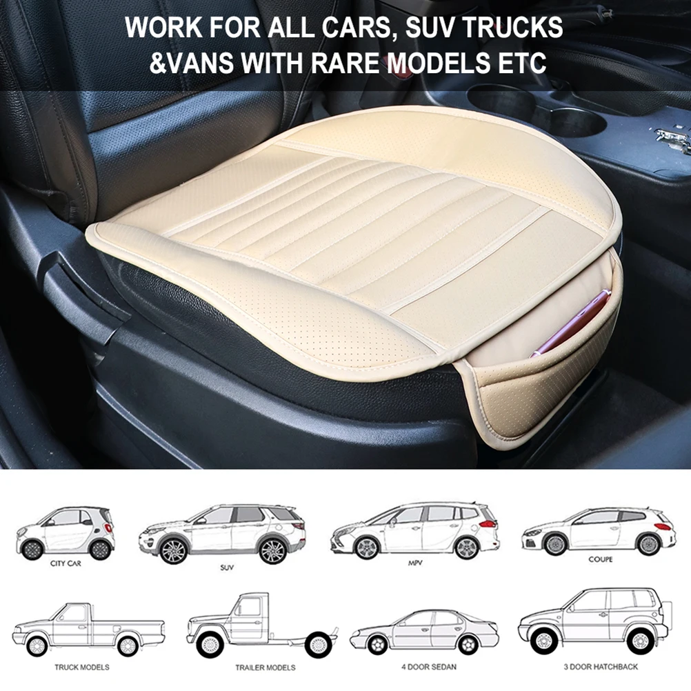 

Car Front Seat Cover Waterproof Non Slip Protector Cushion Anti Skid Silica Gel Design High Elastic Sponge Comfort PU