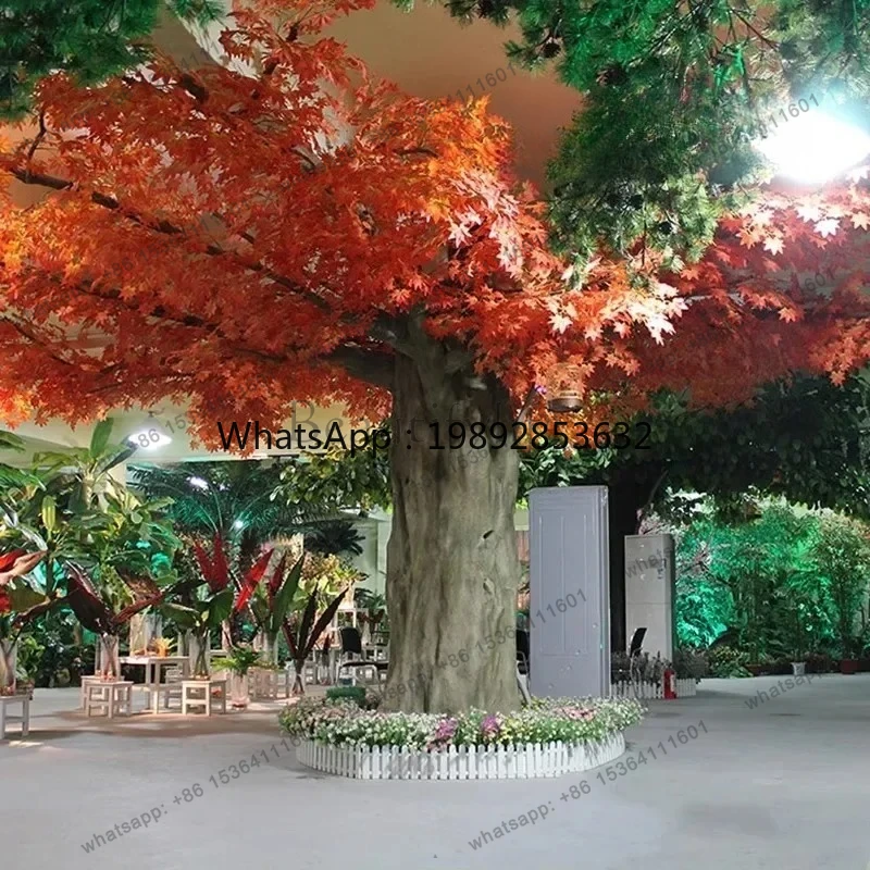 FF Simulated fiberglass tree Large indoor wrapped pillars Simulated banyan tree Hotel shopping mall decorative tree
