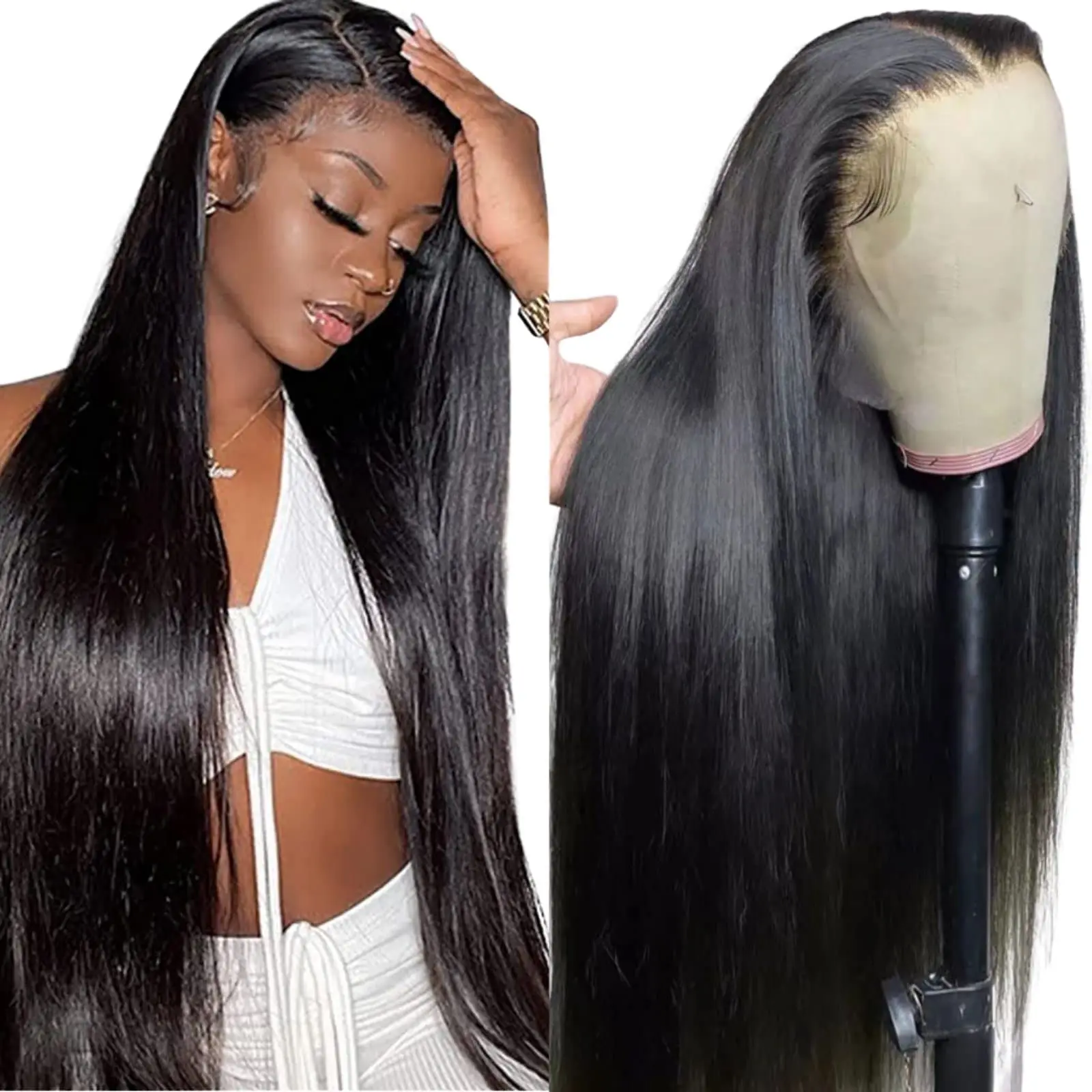 13x4 13x6 osso em linha reta cabelo brasileiro transparente frente do laço peruca de cabelo humano 220 densidade perucas frontais completas cabelo humano para mulher