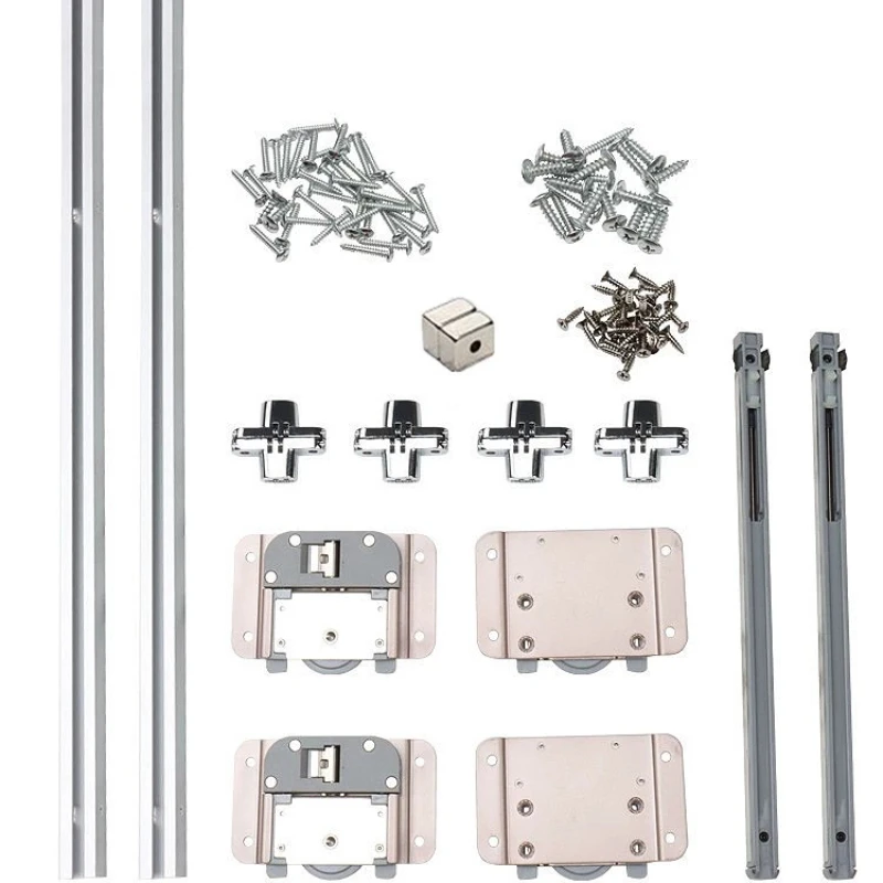 bathroom mirror folding sliding door rail, hidden feng shui mirror cabinet pulley, push-pull buffer guide rail