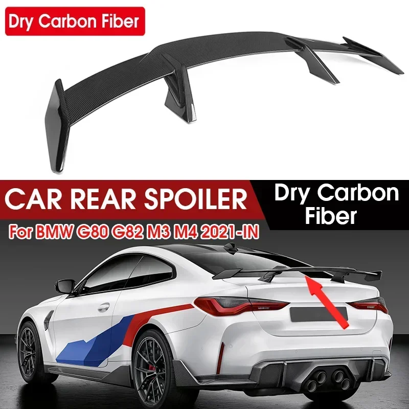 Dry Carbon Fiber Car Rear Spoiler Wing Lip Extension For BMW G80 G82 G83 M3 M4 2021-IN MP Style Rear Lip Boot Wing Lip Tail Wing