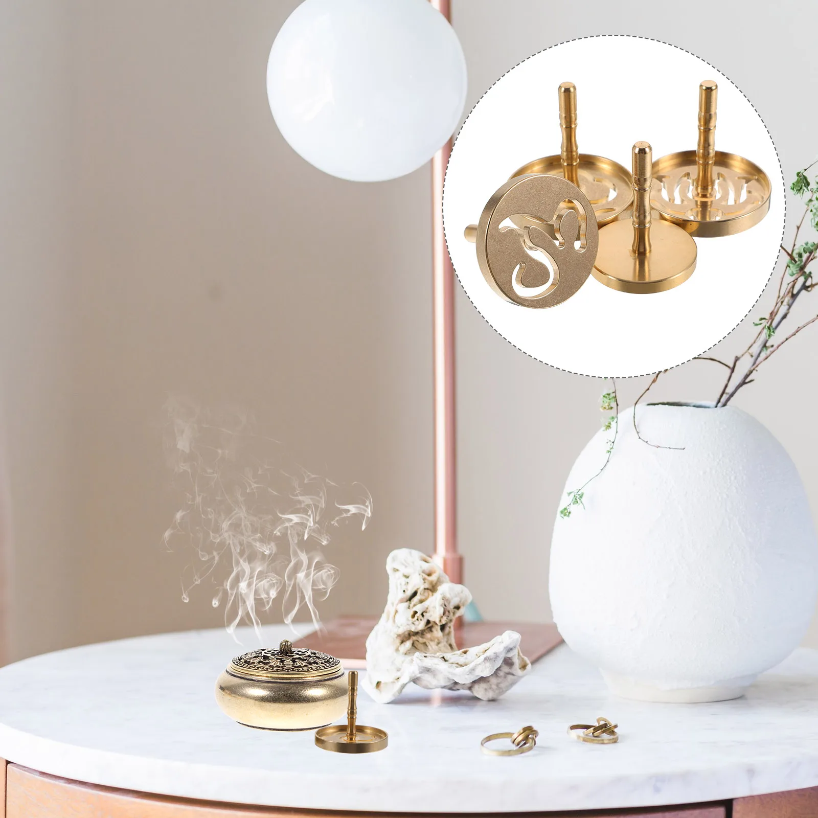 

4pcs Creative Pattern Copper Tool Shaping Household Making Supply Tea Room Supply Diy Fragrance Accessory Incense Press Device