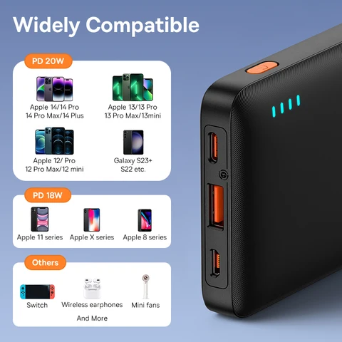 Внешний аккумулятор Baseus Airpower 20W 20000 мАч с быстрой зарядкой для iPhone 17/16/15/14/13/12, Xiaomi
