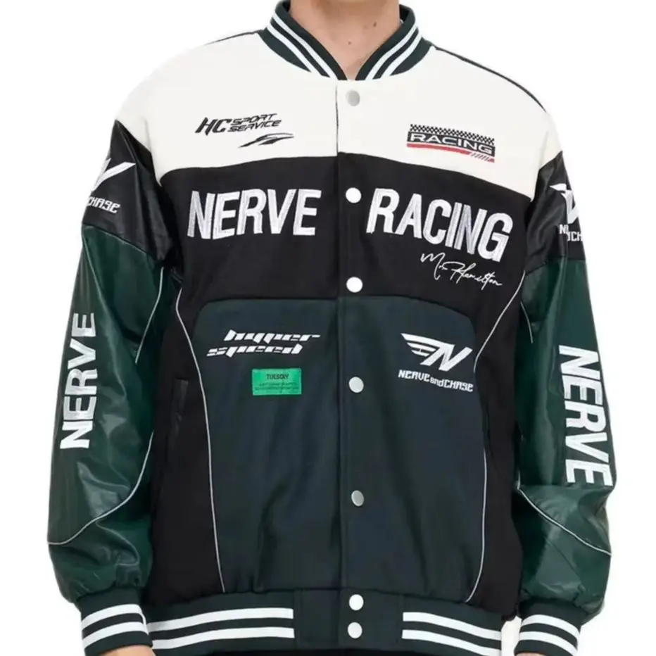 

Men's Plus Size Bomber Jacket f1 jacket Street Coats Autumn/Winter Vintage Varsity Baseball Racing Biker Jacket New In Jacket