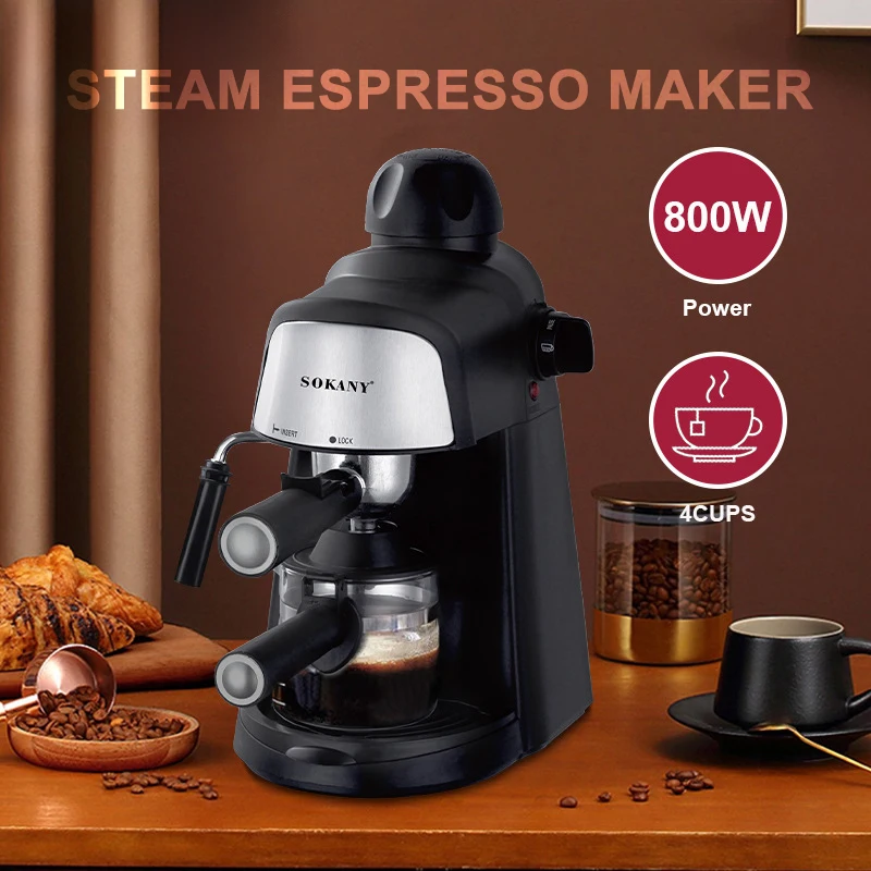 Professional 2 In 1 Multifunctional Household Espresso Machine Semi-automatic Coffee Pot Coffee Maker With Milk Frothing