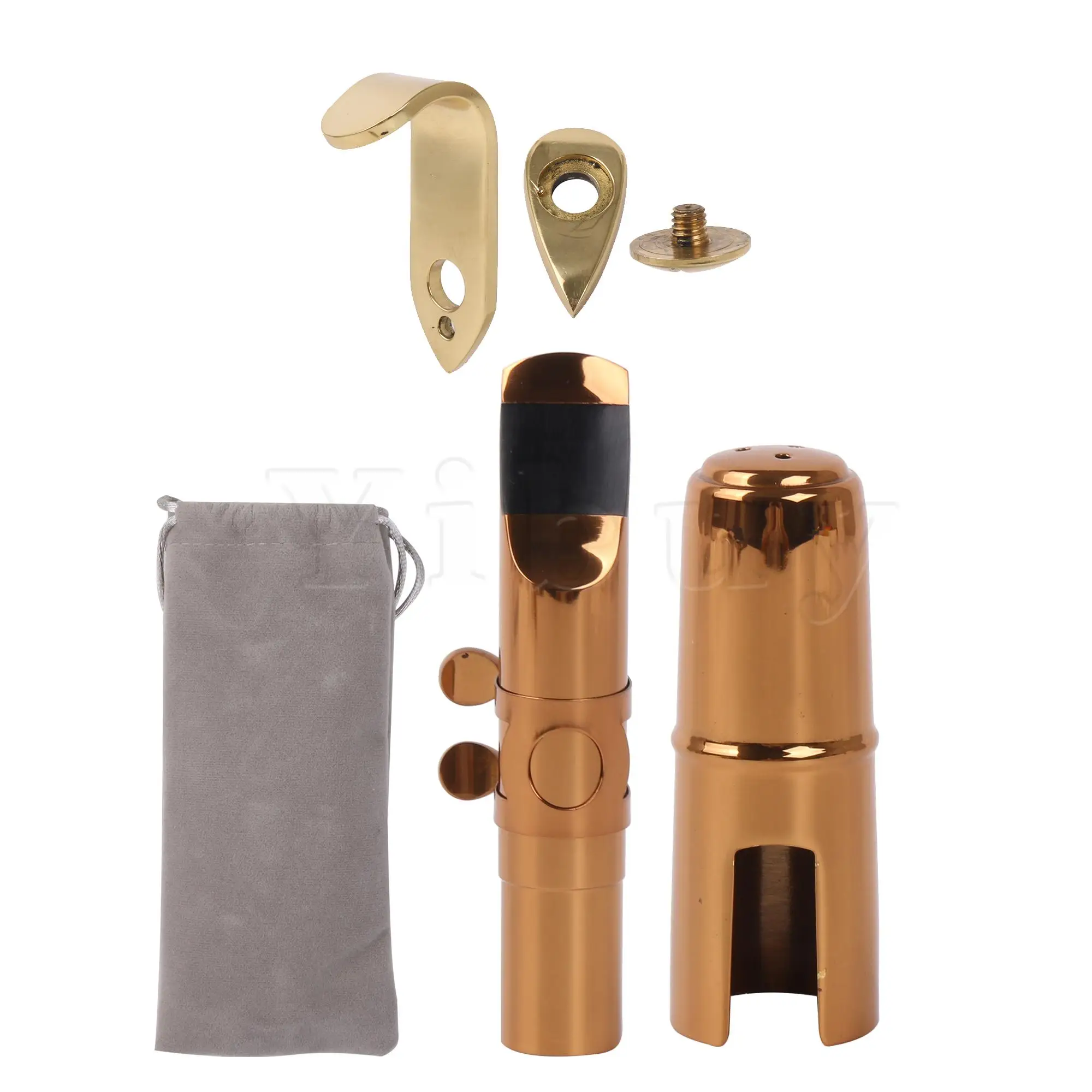 

Yibuy тенор B плоский саксофон мундштук 9 # зажимной колпачок с отверстием для большого пальца золотой