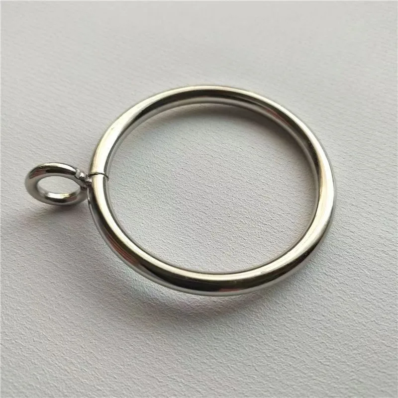48 pcs 45mm Curtain Rings with Holes, Silver Iron Material, suitable for Living Room Window Curtain, Rust Resistant Finish