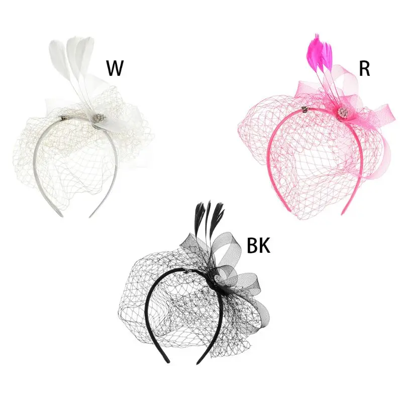 

Fascinators Hat Cocktail Tea Party with Mesh Ribbon for Girl Women