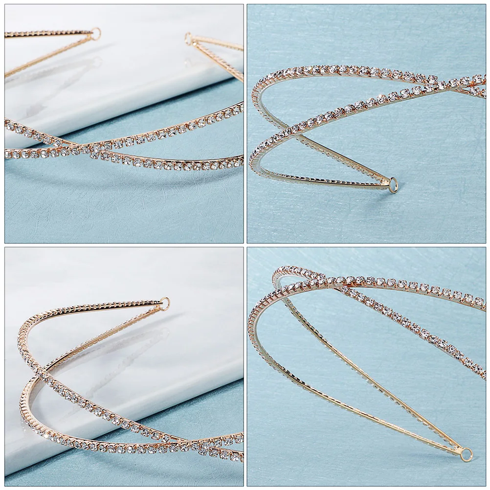 

1 шт., повязка на голову из сплава со стразами для женщин и девочек, элегантные свадебные ленты для волос, тонкие головные уборы-кроссоверы, украшение для вечеринки, выпускного вечера, на открытом воздухе