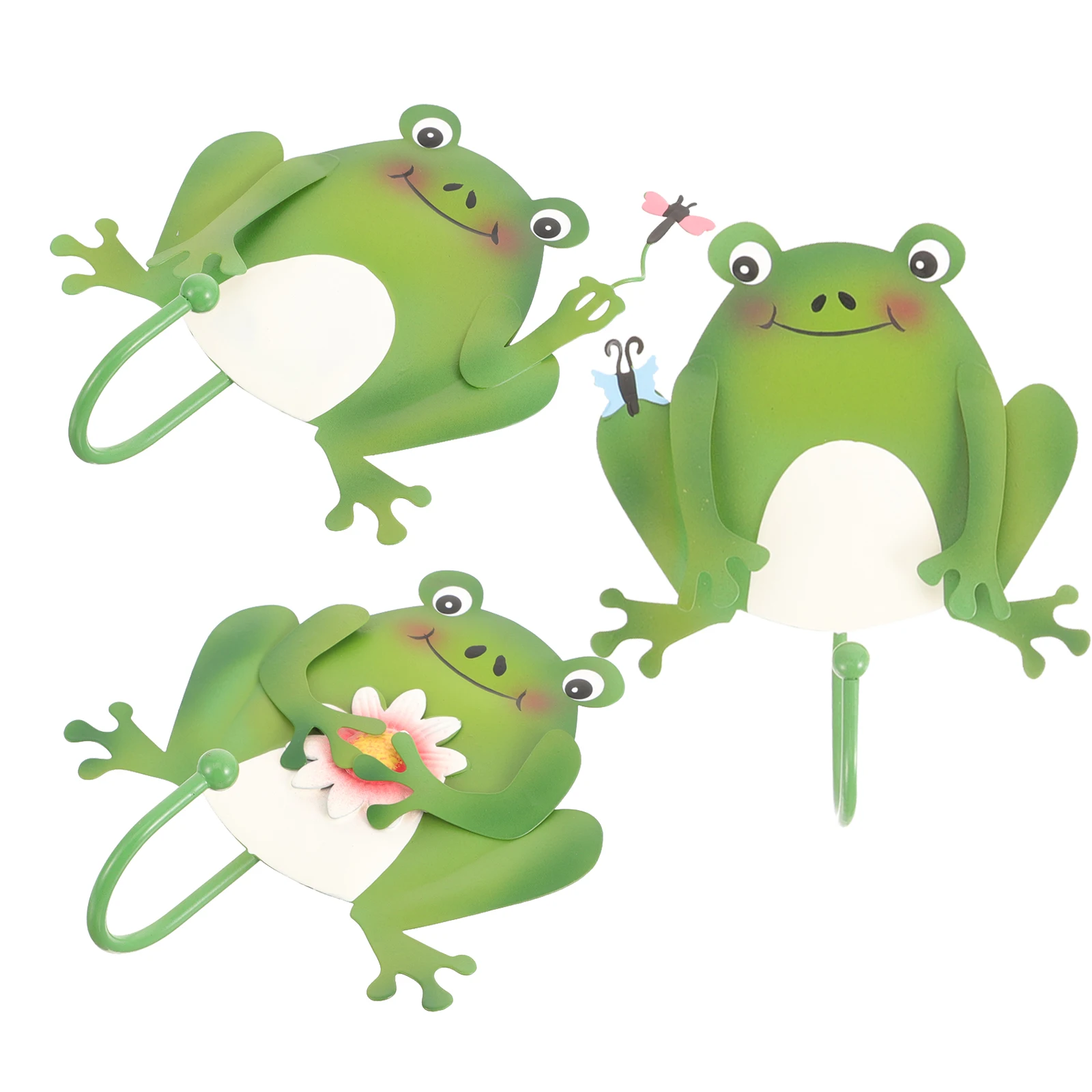 

Cute Frog Shaped Wall Decoration Hook Multi-Functional Key Holder Hanger For Kitchen Bathroom Bedroom Decorative Wall-Mounted