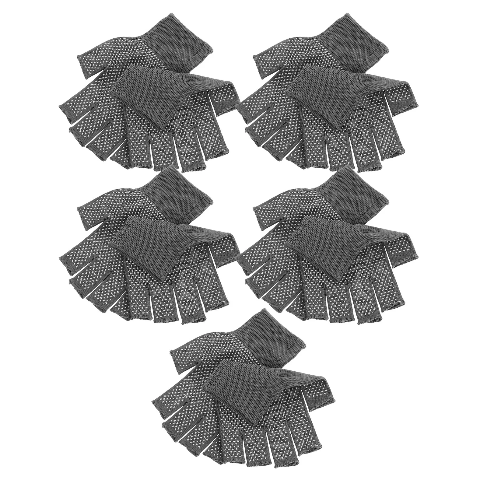 5Pairs Breathable Fingerless Work Gloves Non-Slip Grip Anti-Slip Winter Warm Gloves for Hiking Cycling Driving Cold Weather