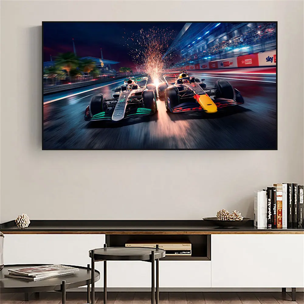 

F1 Formula One Racing Artwork Canvas Painting and Posters Prints Wall Art Pictures For Living Room Home Decor Frameless