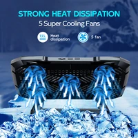 COOLCOLD Laptop Cooling Pad for 12-17 Inch Laptop Cooler Stand, 5 Quiet Fans, 5 Angle Adjustable with Phone Holder 2