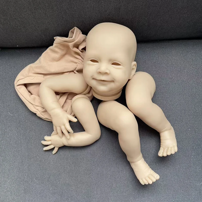 NPK 18Inch Unpainted Unfinished DIY Blank Doll Kit Reborn Sebastian Fresh Color Doll Parts with Cloth Body and Eyes
