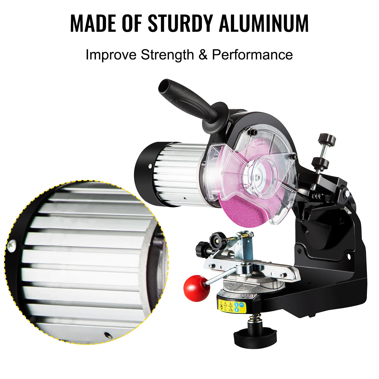 VEVOR 230W Saw Chain Grinder 3000RPM Electric Aluminum Bench Chainsaw Grinder Sharpener Portable Adjustable Angle Tool Polisher