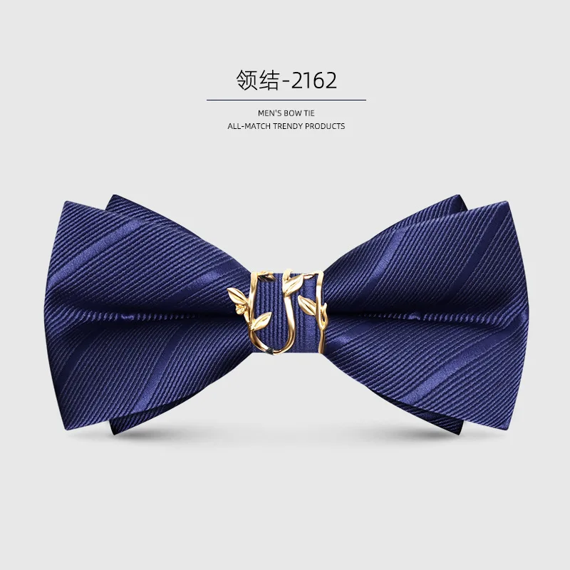 Luxury Fashion Groom\'s Striped Elegant Bow tie Gifts For Men Wedding Partys Business Suit Accessories