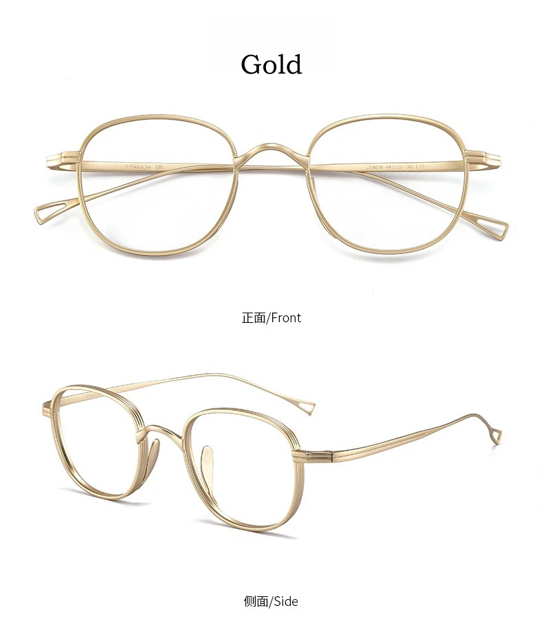 Yimaruili Mode Persönlichkeit Luxus Brillen Titan legierung Retro runde optische Brillen fassungen für Männer und Frauen – Detail 8