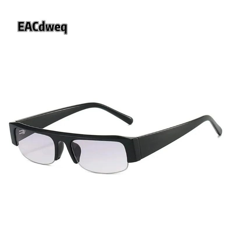 New Small Rectangle Women Sunglasses Vintage Clear Lens Men Half Frame Eyewear Shades UV400 Eyelasses Accessories