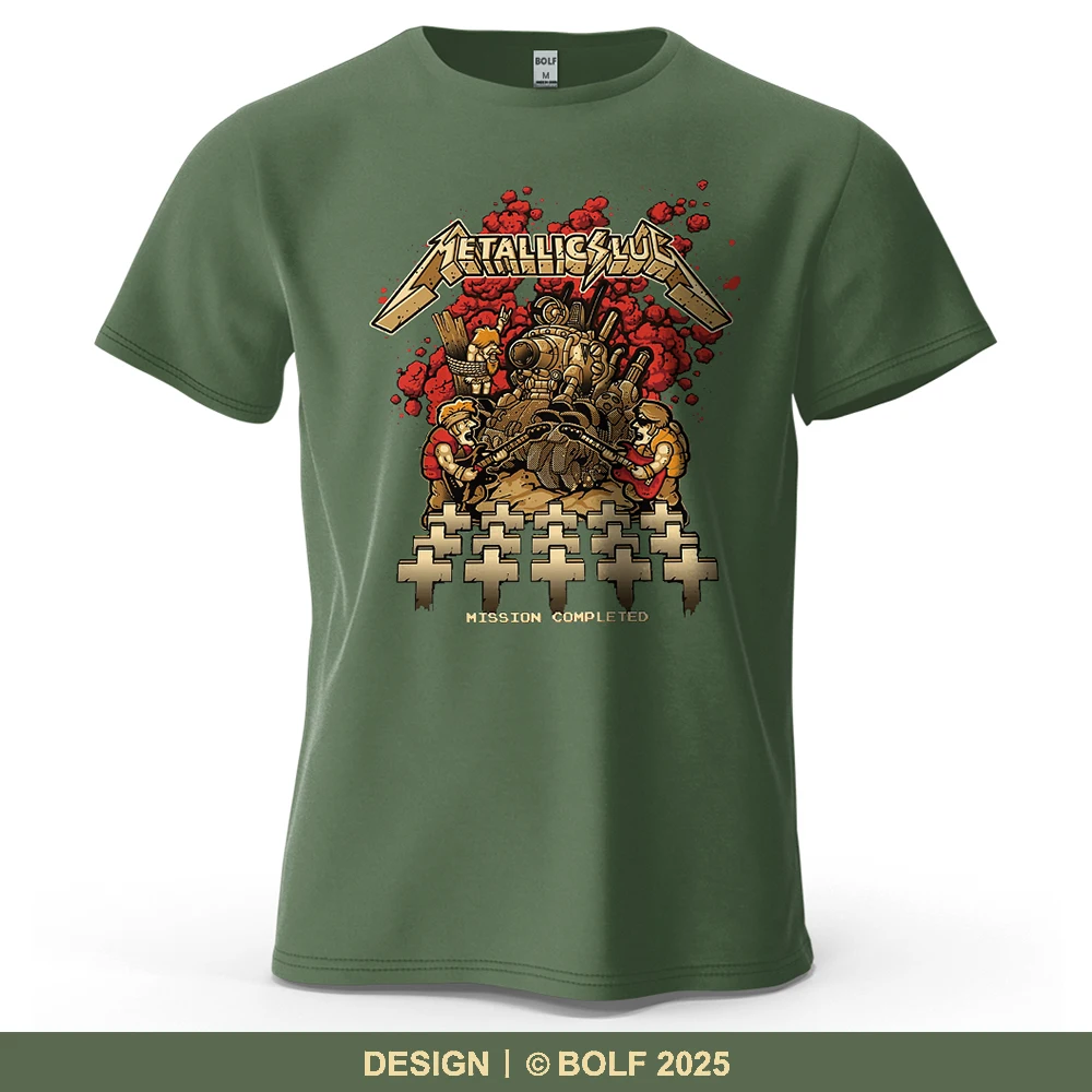 Klassisches Game-bedrucktes Herren-T-Shirt aus 100 % Baumwolle, übergroße Mission Completed Graphic Outings Tees für Damen, Tops, Streetwear