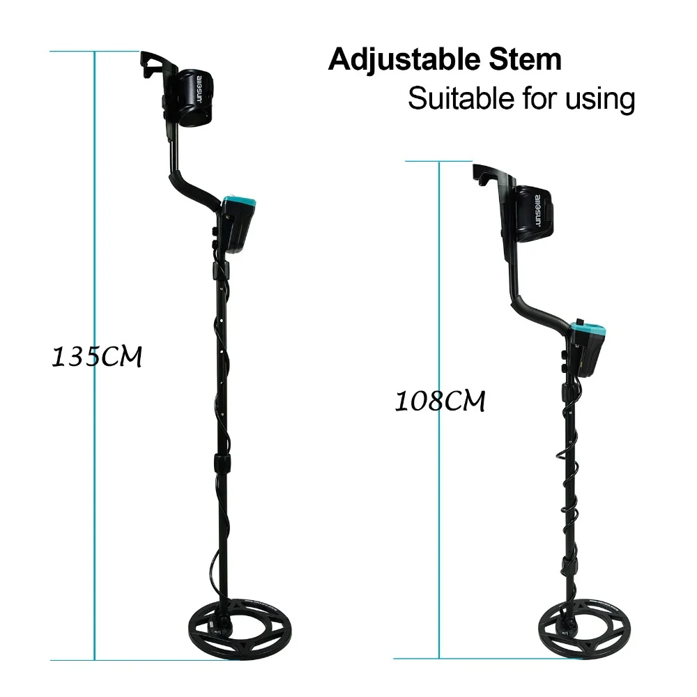 All-Sun TS180 Professional Underground Metal Detector Waterproof  Gold Finder Treasure Hunter Length Adjustable