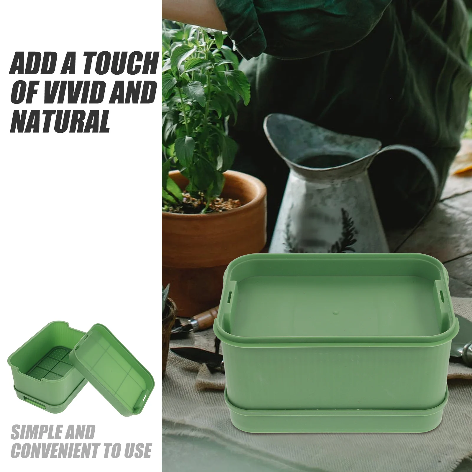 

Safe and Durable Plant Grow Tray Bean Sprout Holder Seeds Growing Tray for Porch Patio and Home Decoration Large Planter Pot