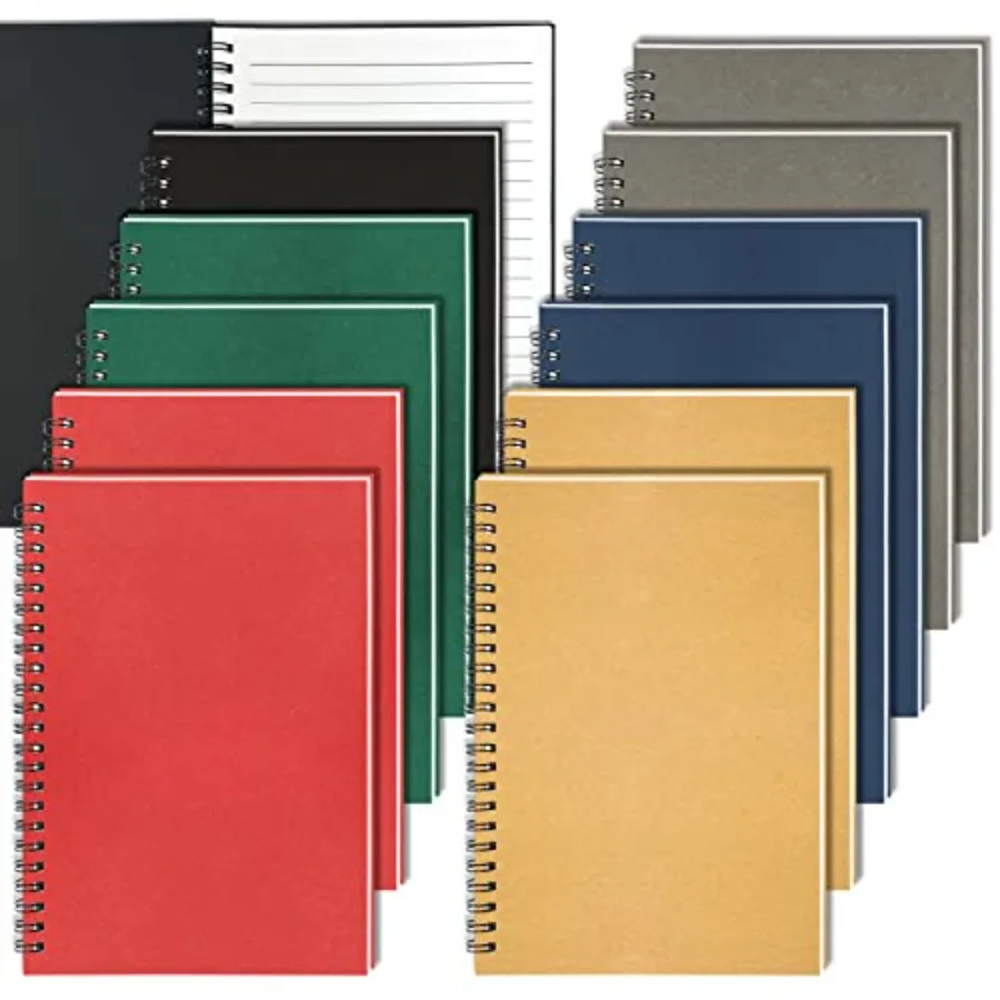 

Small Spiral Notebook Pack, 0 College Ruled Lined Pages 5.5 x 8.25 Inch Bulk Spiral Bound A5 Journal Notebooks and Writing Note