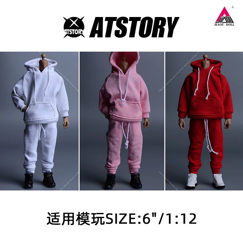 ATSTORY 1/12 مقياس هوديي السراويل السراويل الذكور الملابس مجموعة نموذج ل 6 "الجندي TBL SHF عمل الشكل دمى الجسم #3