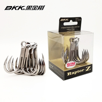 BKK Raptor-Z 6071-4X-HG Treble Fishing Hooks #5/0-#4 Sea Fishing Accessorie Anti-Rust Coating Triple Anchor Hooks For Carp Pesca