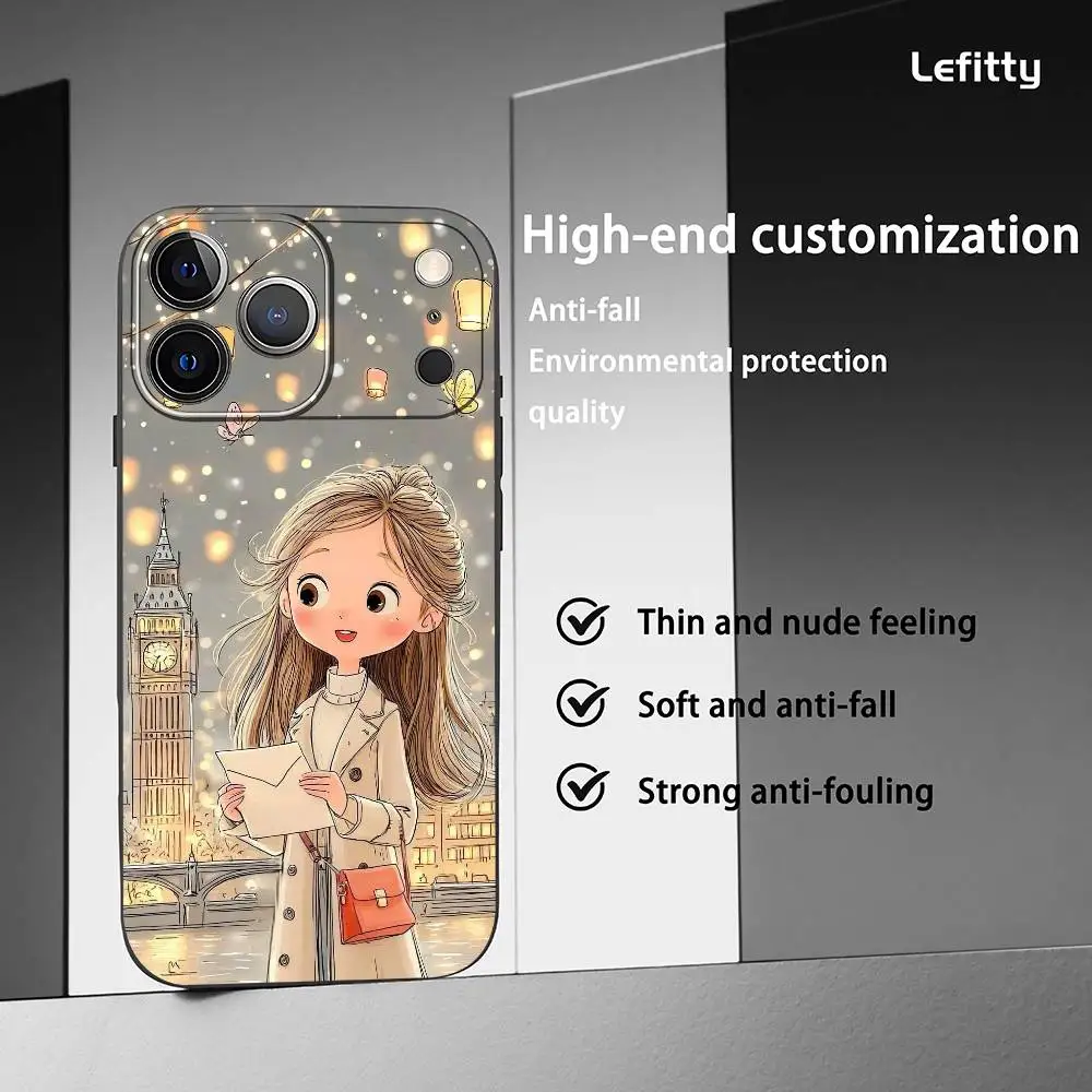 Herfst meisjesachtig hart telefoon case voor iPhone 17 16 15 14 13 Pro Max Plus Mini Frosted Soft Case Funda Shockproof Gevallen