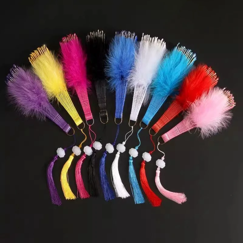 Classical Silk Folding Fan Chinese Style Dancing Foldable Feather Fan Portable Crafts Gift Creative Wedding Party Photo Props
