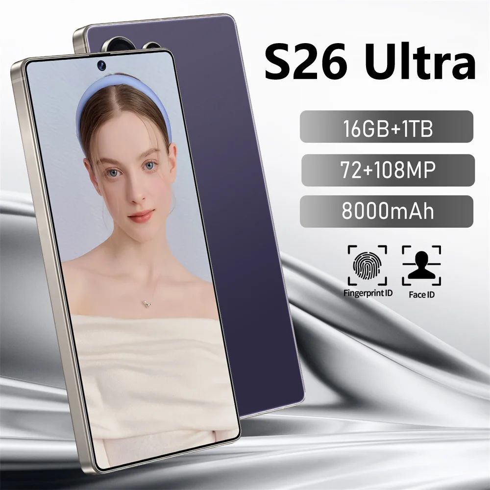 Heißes Original-Smartphone für S26 Ultra 7.3HD Handy 5G Dual-SIM 72MP+108MP 22GB+2TB 7800mAh Android 14 Entsperrte Mobiltelefone