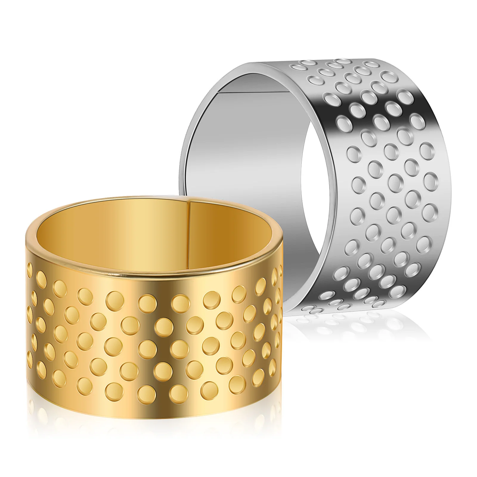 2 шт., металлические наперстки для ручного шитья, защитные наперстки, кольца для шитья, швейный инструмент