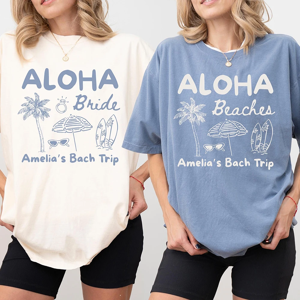 Hawaii Bachelorette Party Shirt Beaches Booze Besties Shirt Aloha Bride Shirt & Aloha Beaches Shirt for Bride Bridesmaid Comfort