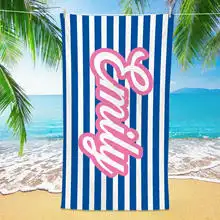 1pc Custom Name Beach Towel Personalized Microfiber Towel for Wedding Party Souvenir for Beach Swimming Bath Yoga Seaside
