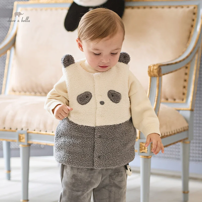 Dave Bella Winter Baby Kids Thick Vests Panda Girls Outerwear Sleeveless Coats Boys Jackets Warm Coats Children Vest DB4242539