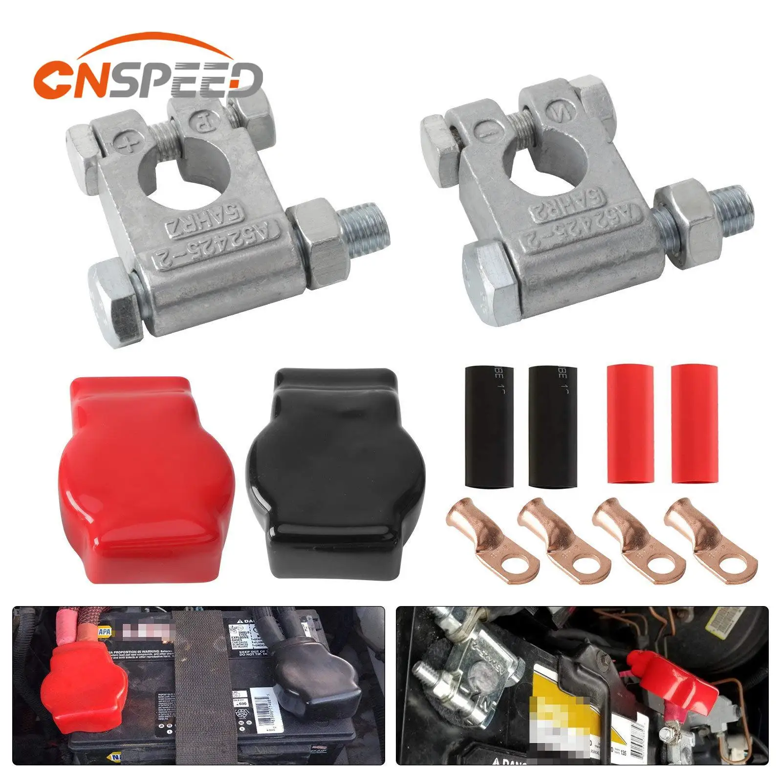 Military Spec Battery Terminal Top Post Positive Negative Connector W Cover 3/8
