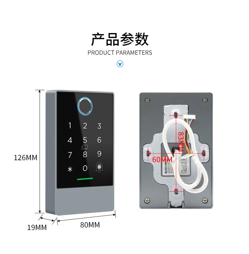 TTLOCK K3/K3F Fingerprint Access Control  Keypad 13.56Mhz RFID Card Nfc Bluetooth Optional G2 upgrade WiFi mode