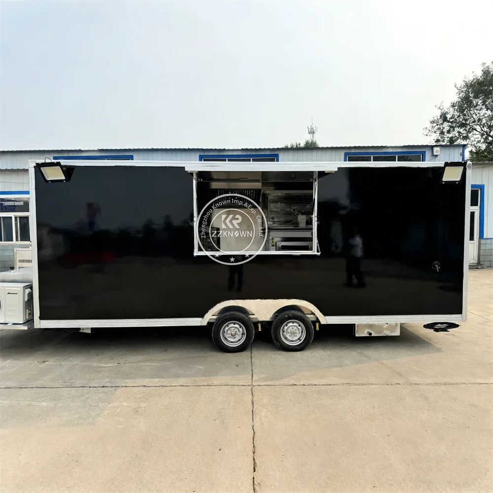 

Street Pizza Trailer BBQ Coffee Ice Cream Cart Food Trailer Mobile Kitchen Catering Shop Food Truck With Full Kitchen