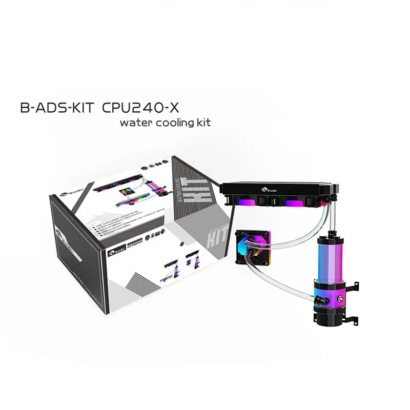 BYKSKI Waterkoeling Koeler Kit Slang Buis Set CPU GPU Waterblok Waterpomp 240mm Radiator 120mm Fan Computer Radiator Systeem