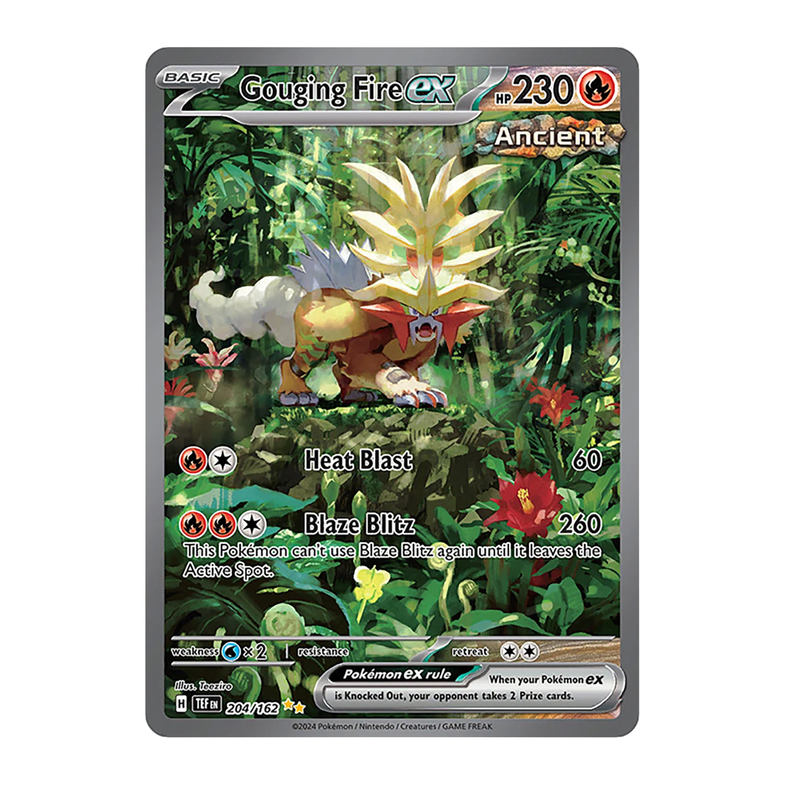 مجموعة بطاقة PKM للقوات المؤقتة (TEF) مجموعة ألعاب TCG بطاقات الوكيل Gouging Fire Iron Crown Morty's Conviction Raging Bolt ex