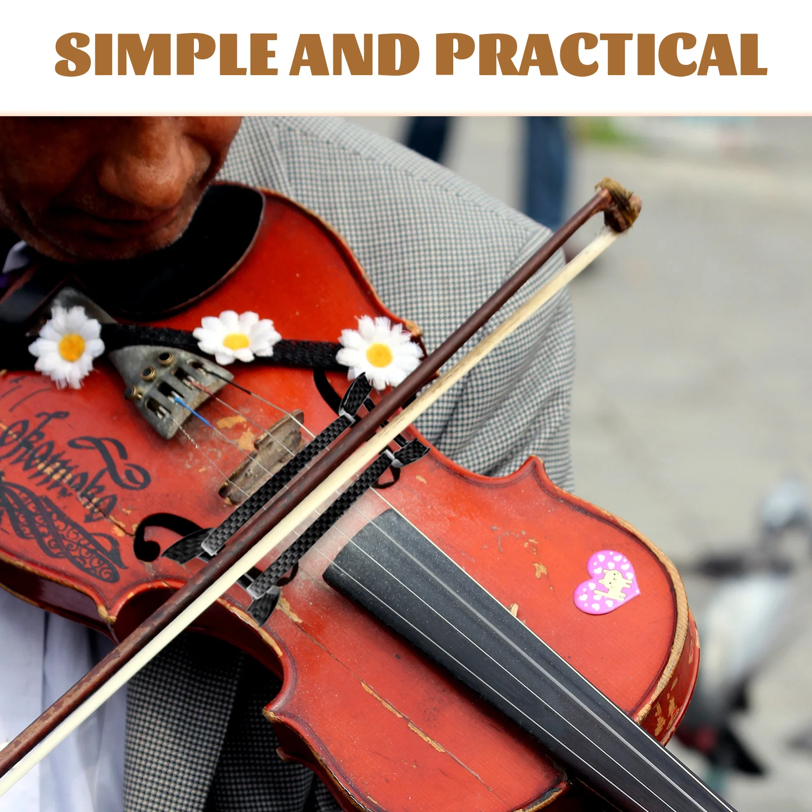 

Violin Bow Straightener Tool 4/4 3/4 1/2 Corrector Resin Silicone Lightweight Durable Beginner Practice Aid Accessories