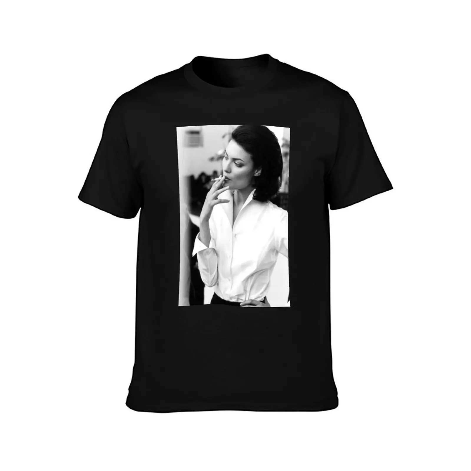 Shalom Harlow,ph. Peter Lindbergh T-Shirt Trendy Print Short Sleeve T-Shirt