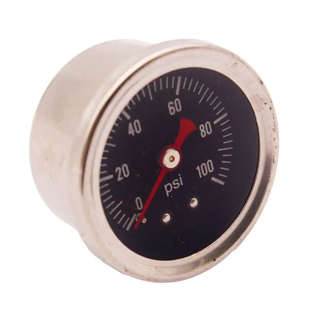 Fuel Pressure Regulator Gauge 0-100 Psi Fill Chrome Fuel Oil Rail