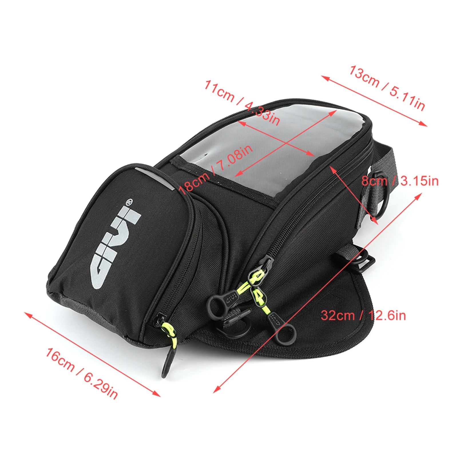 Wasserdichte Kraftstofftasche Magnet Navigation Satteltasche Große transparente Fenster Motorrad Rucksack Navigationstasche Motorrad