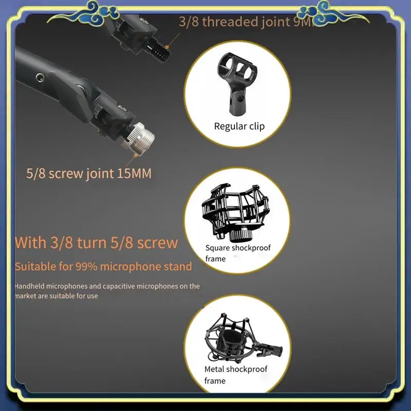 Support de bras de flèche de ciseaux à Suspension lourde réglable Portable support de Microphone noir 1 ensemble