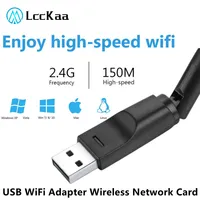 USB WiFi 150Mbps Adapter 2.4GHz WiFi with Antenna MT7601 PC Computer Network Card Receiver 802.11b/n/g  for PC Laptop Computer