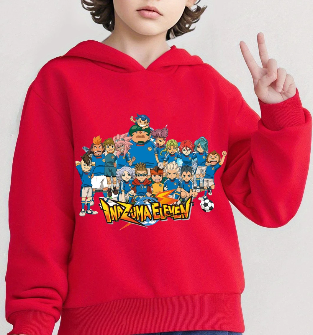 Anime Inazuma Eleven Go Hoodie Children Cartoon Clothes Kids Girl Boy Hooded Sweatshirt Autumn Long Sleeve Hoody Baby Casual Top