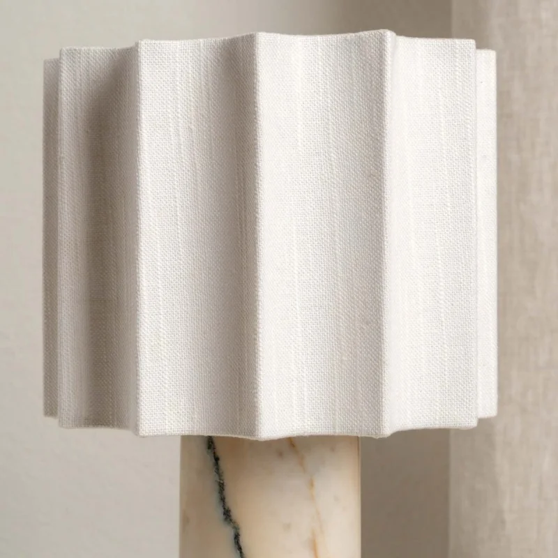 Modern Minimalist Bedside Fabric Table Lamp Design Art Bedroom Living Room Marble LED Table Lamps